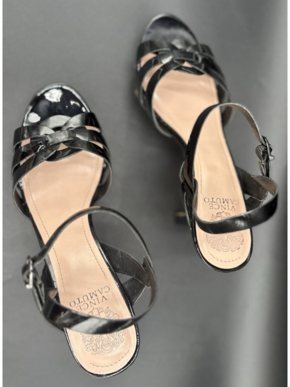 Women' Pumps High Heel Shoes Size 9.5M Vince Camuto Black Toleo Dress Sandals - Picture 5 of 16